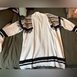 Anthropologie Black and Cream Sweater